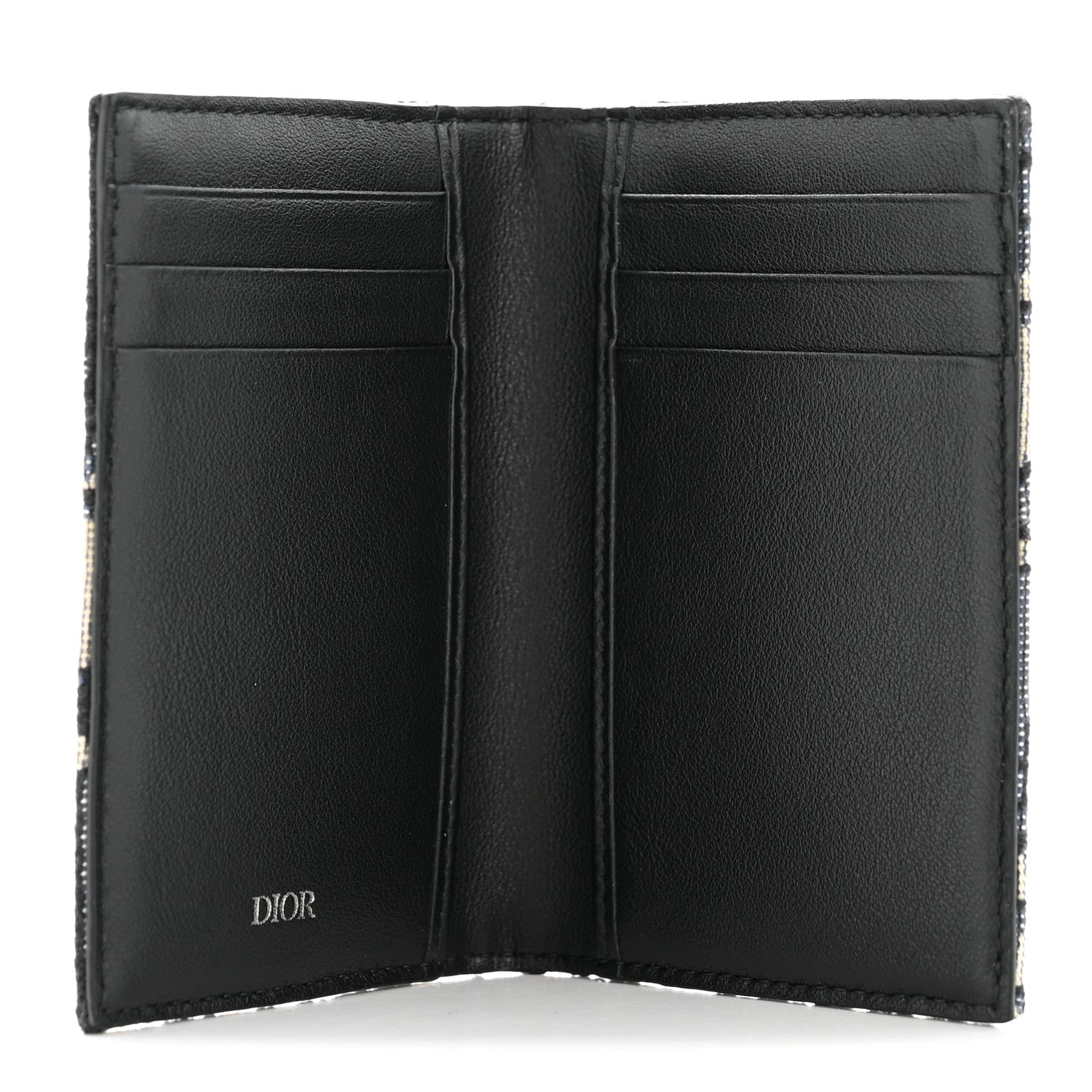 Christian Dior Oblique Bi-Fold Card Holder Blue 5 of 7