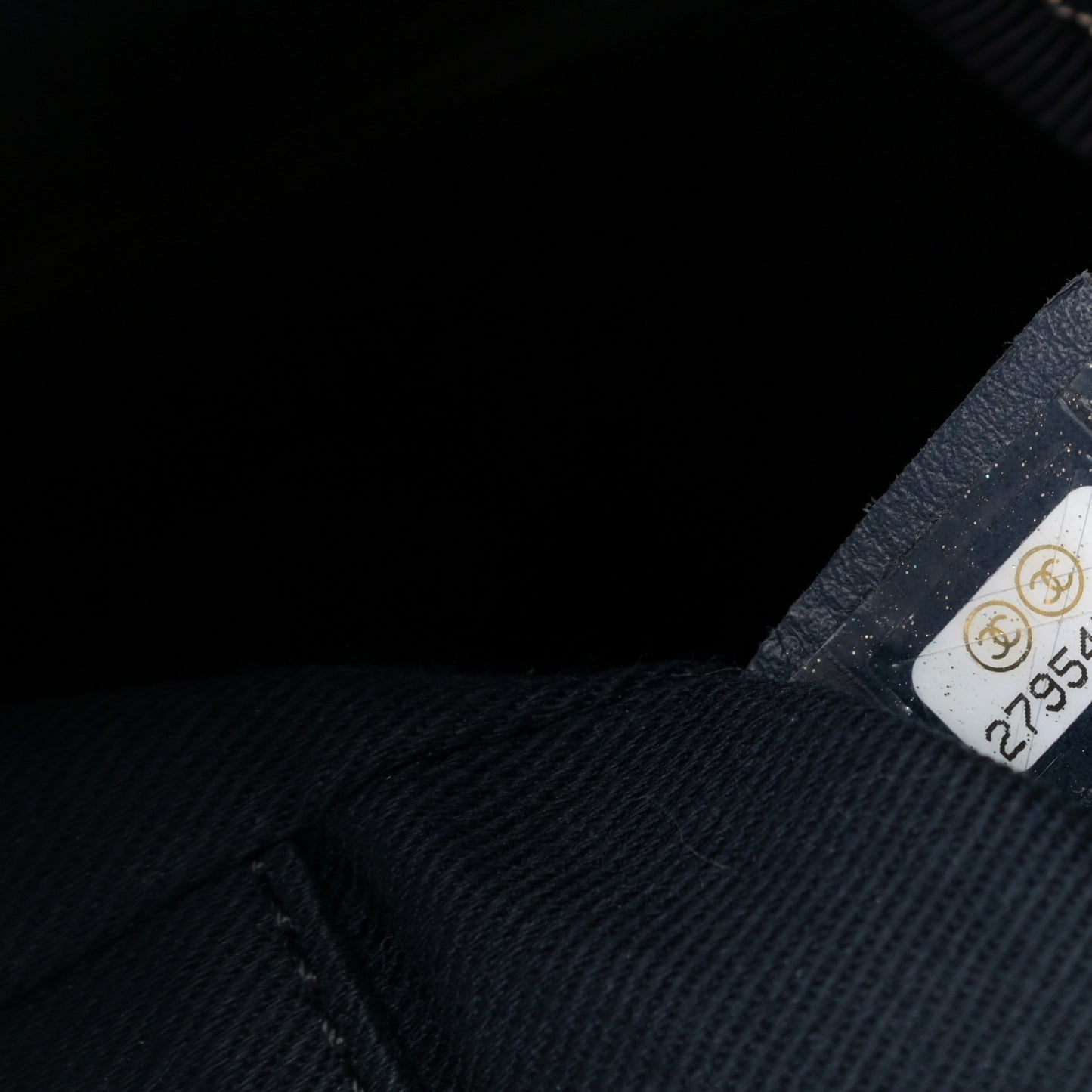 Lurex Canvas Medium Deauville Tote Navy Blue Gold