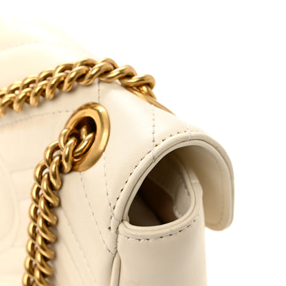 Gucci Calfskin Matelasse Mini GG Marmont Shoulder Bag White 13 of 14