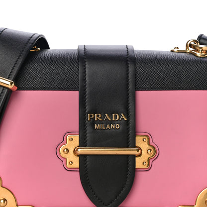 Prada City Calf Saffiano Cahier Bag Fuxia Black 6 of 8