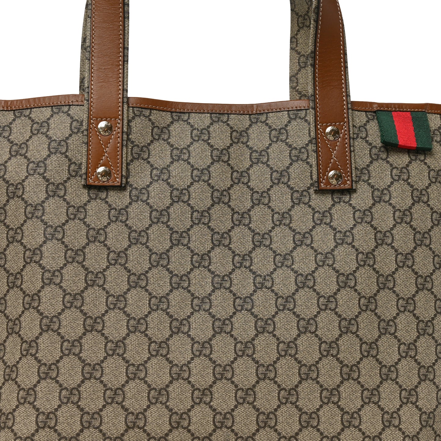 GG Plus Monogram Medium Signature Web Loop Tote Brown