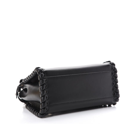Fendi Nappa Lace Up Mini Peekaboo Iconic Satchel Black 3 of 14