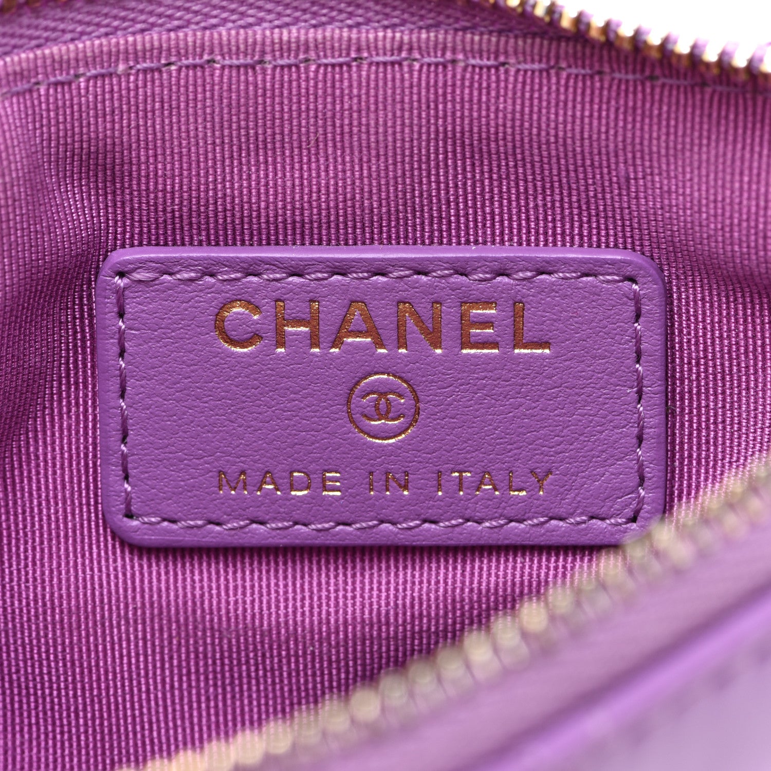 Chanel Patent Quilted Small Cosmetic Case Purple 6 of 9