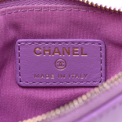Chanel Patent Quilted Small Cosmetic Case Purple 6 of 9