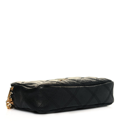 Saint Laurent Grained Lambskin Quilted Mini Becky Double Zip Bag Black 4 of 13