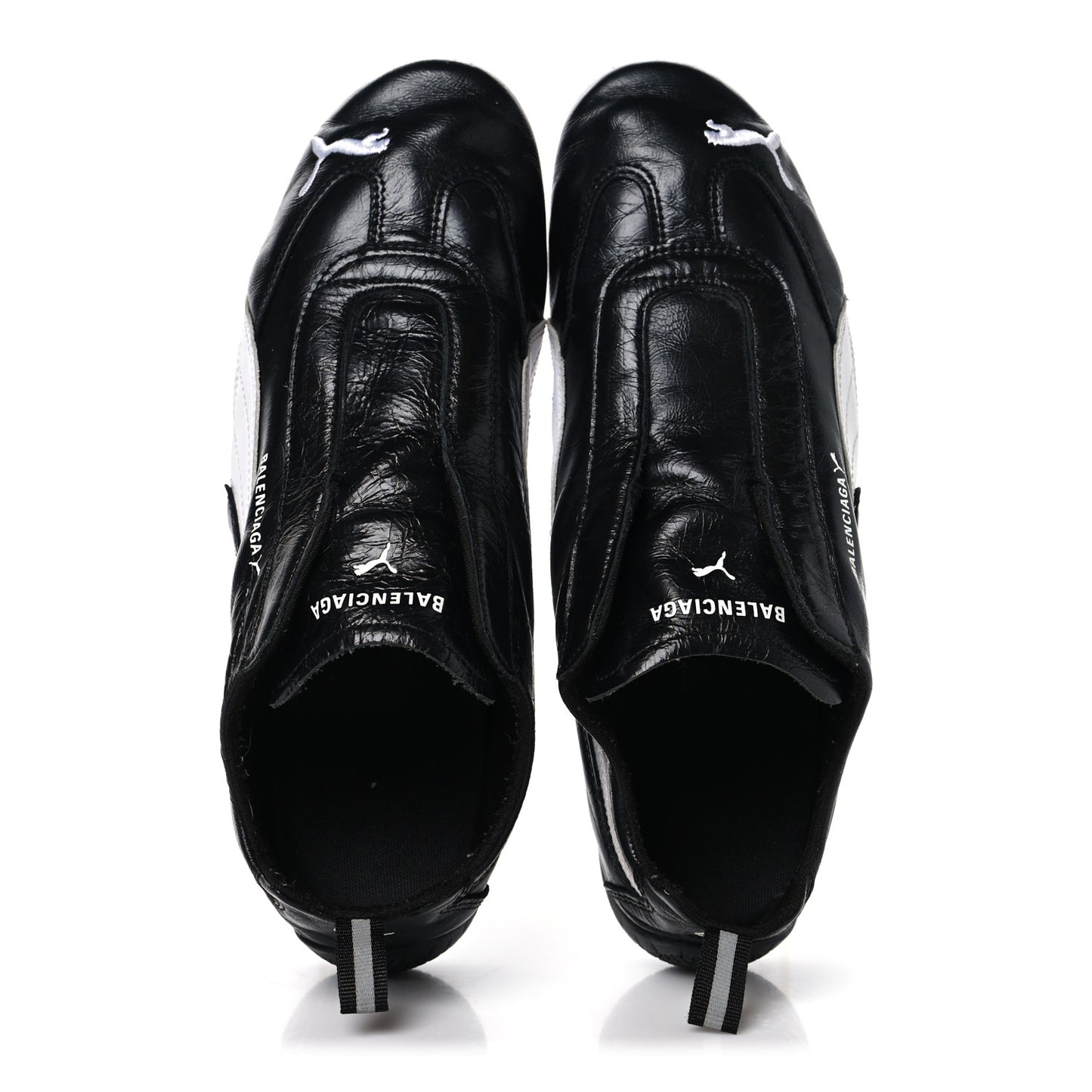 X PUMA Crumpled Calfskin Mens Speedcat Sneakers 42 Black White