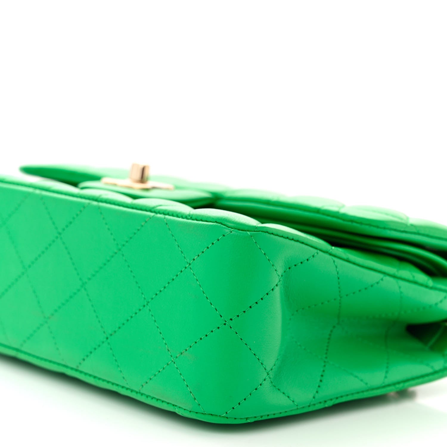 Chanel Lambskin Quilted Small Double Flap Green 10 of 11