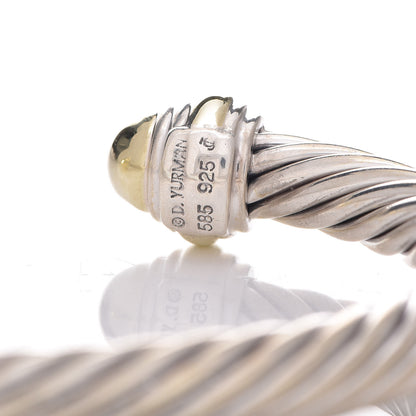 David Yurman Sterling Silver 14K Yellow Gold 7mm Cable Classics Bracelet 4 of 5