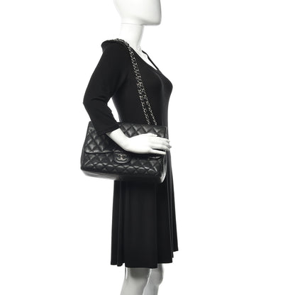 Chanel Caviar Quilted Jumbo Single Flap Black 2 of 13