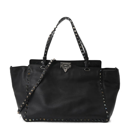 Valentino Garavani Vitello Medium Rockstud Tote Black 1 of 11