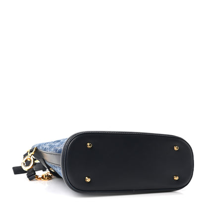 Christian Dior Denim Jacquard Oblique C'est Dior Bucket Bag Blue 4 of 9