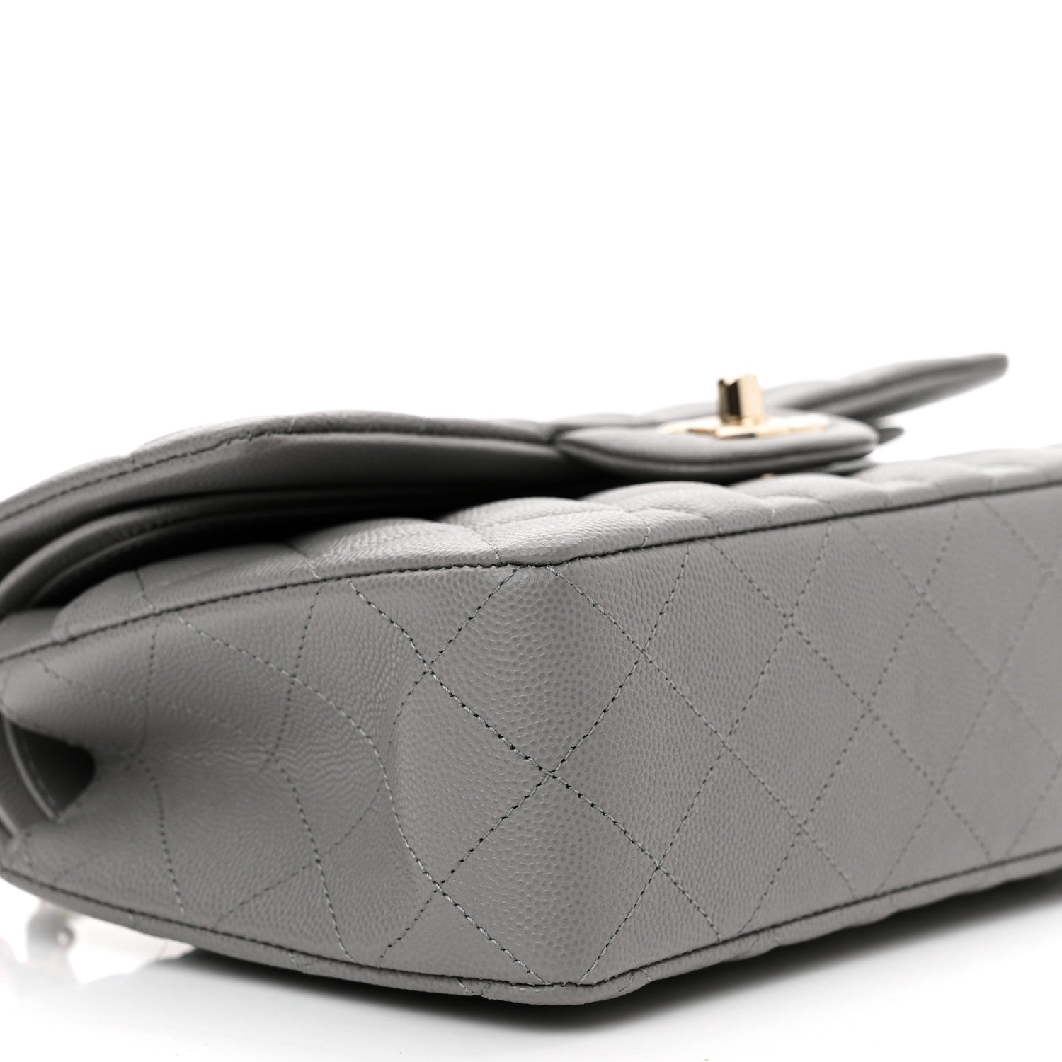 Chanel Caviar Quilted Small Double Flap Grey 8 of 10