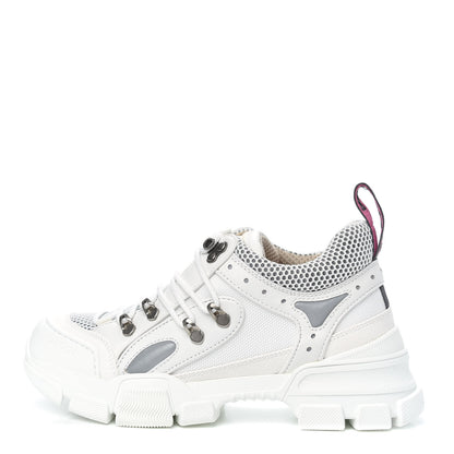 Gucci X SEGA Mesh Calfskin Suede Womens Flashtrek Sneakers 37 Great White 1 of 8