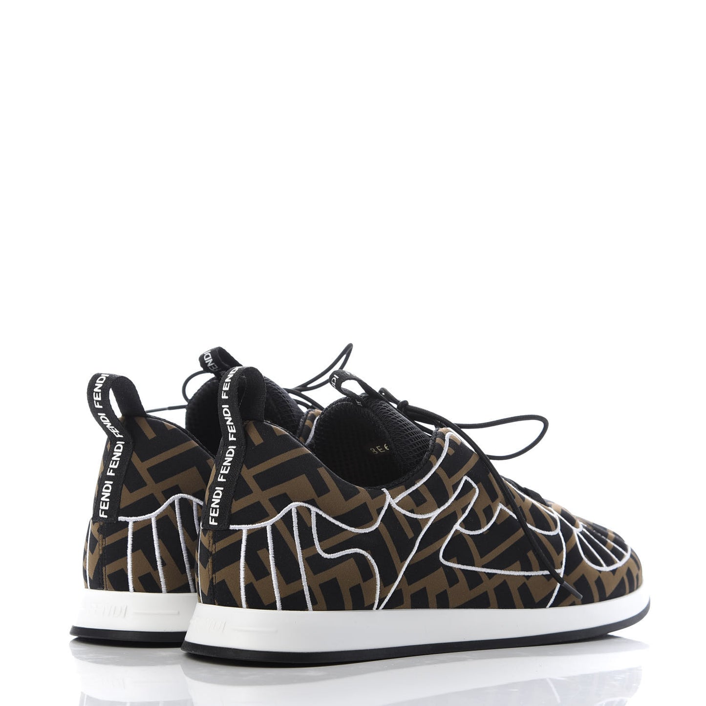 Stretch Fabric FFreedom Sneakers 39 Tobacco Black White