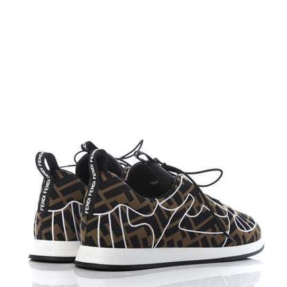 Fendi Stretch Fabric FFreedom Sneakers 39 Tobacco Black White 4 of 10