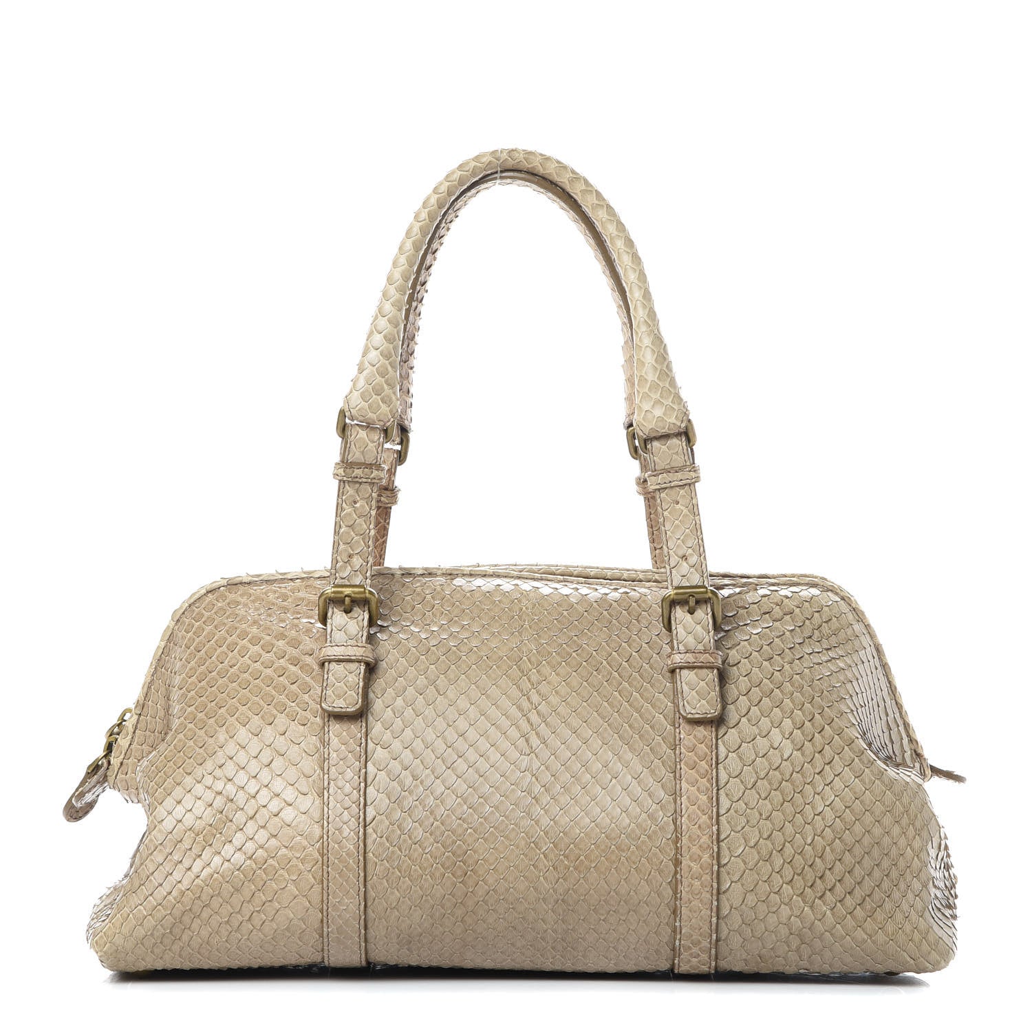Bottega Veneta Snakeskin Montaigne Satchel Limo 1 of 15