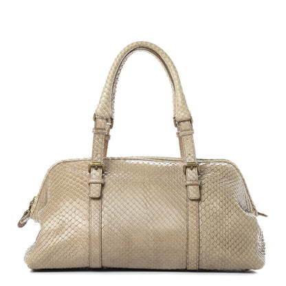 Bottega Veneta Snakeskin Montaigne Satchel Limo 1 of 15