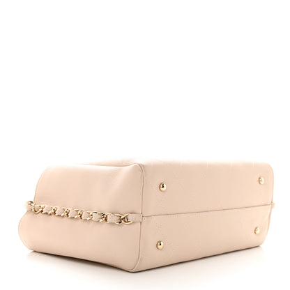 Chanel Bullskin Stitched Small Shopping Bag Beige 4 of 10