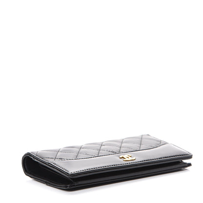 Chanel Aged Calfskin Quilted Gabrielle Yen Wallet Black 3 of 8