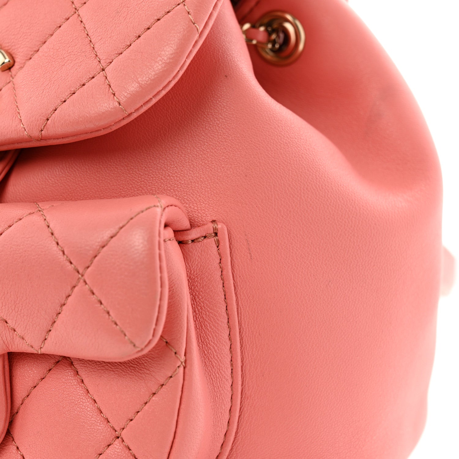 Chanel Lambskin Quilted Small Duma Drawstring Backpack Pink 11 of 12
