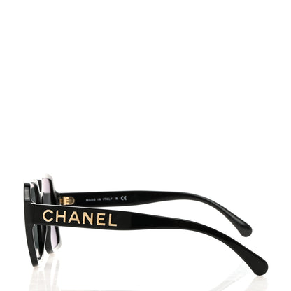 Chanel Acetate Square Sunglasses 5408 Black 3 of 8