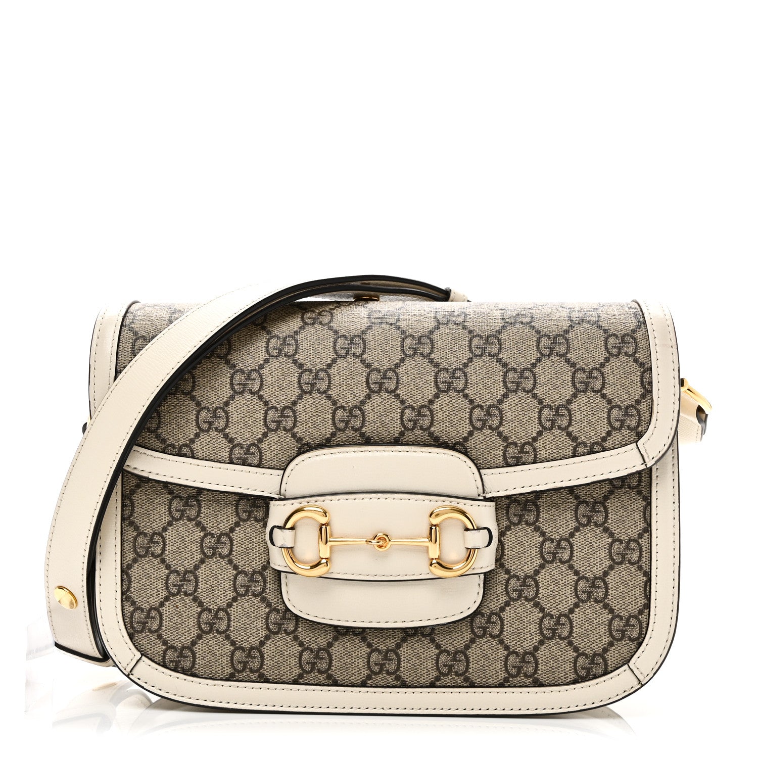 Gucci GG Supreme Monogram Horsebit 1955 Shoulder Bag Beige Mystic White 1 of 10
