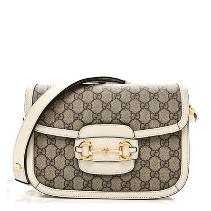 Gucci GG Supreme Monogram Horsebit 1955 Shoulder Bag Beige Mystic White 1 of 10