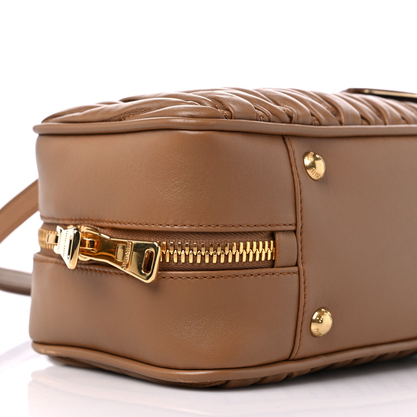 Nappa Matelasse Large Arcadie Top Handle Bag Caramel