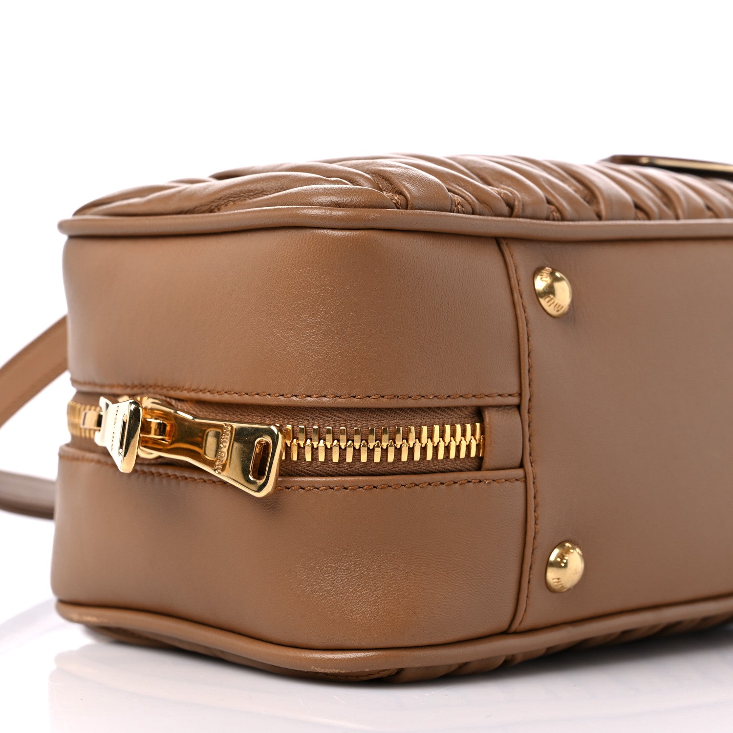 Miu Miu Nappa Matelasse Large Arcadie Top Handle Bag Caramel 7 of 8