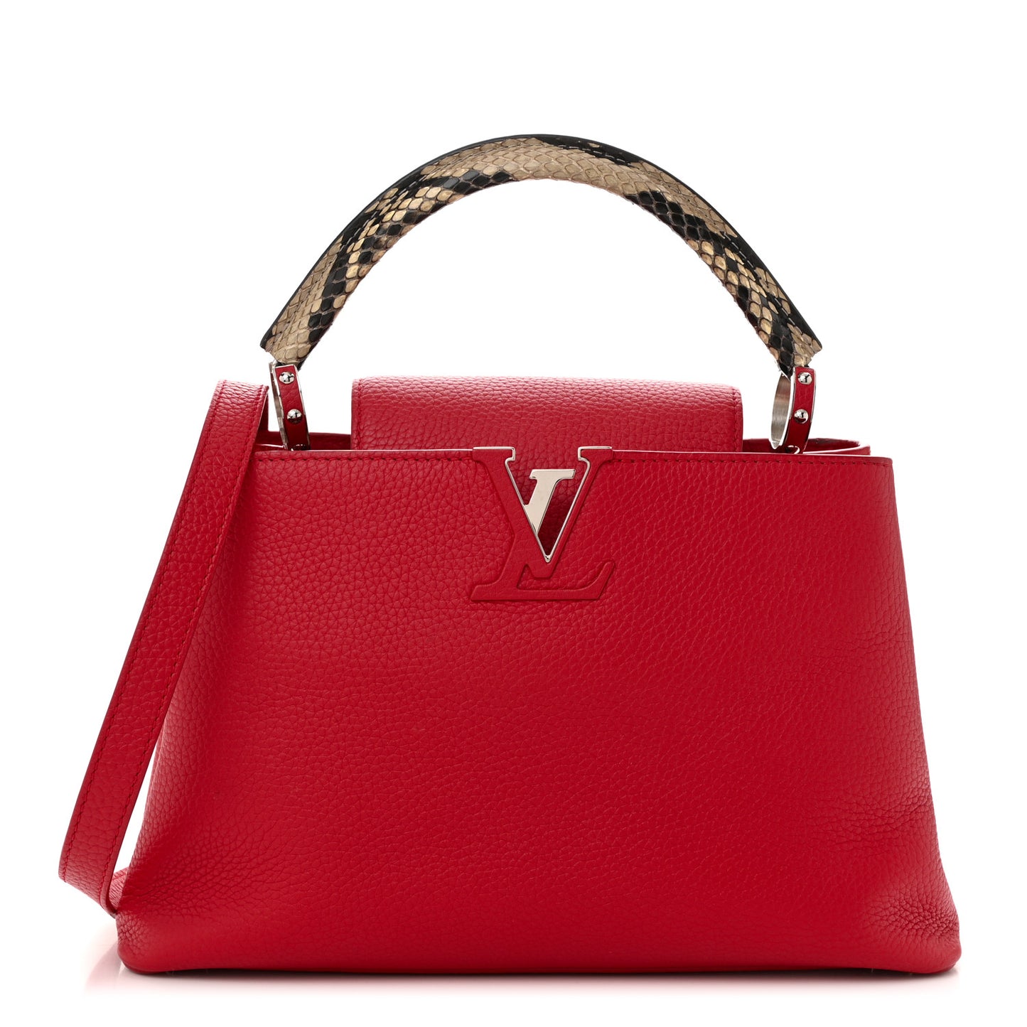 Taurillon Snakeskin Capucines PM Rubis