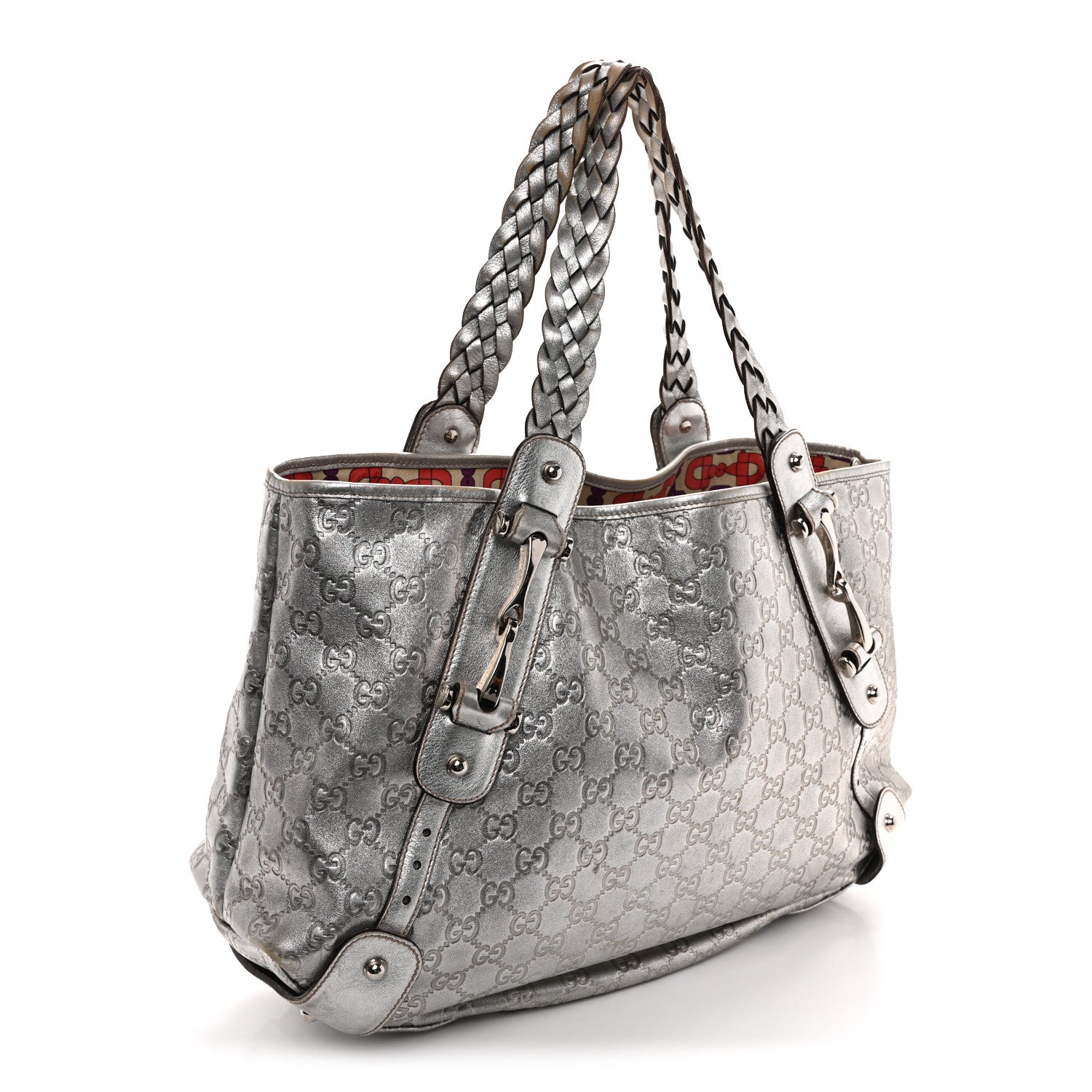 Gucci Metallic Guccissima Medium Pelham Shoulder Bag Silver 3 of 11