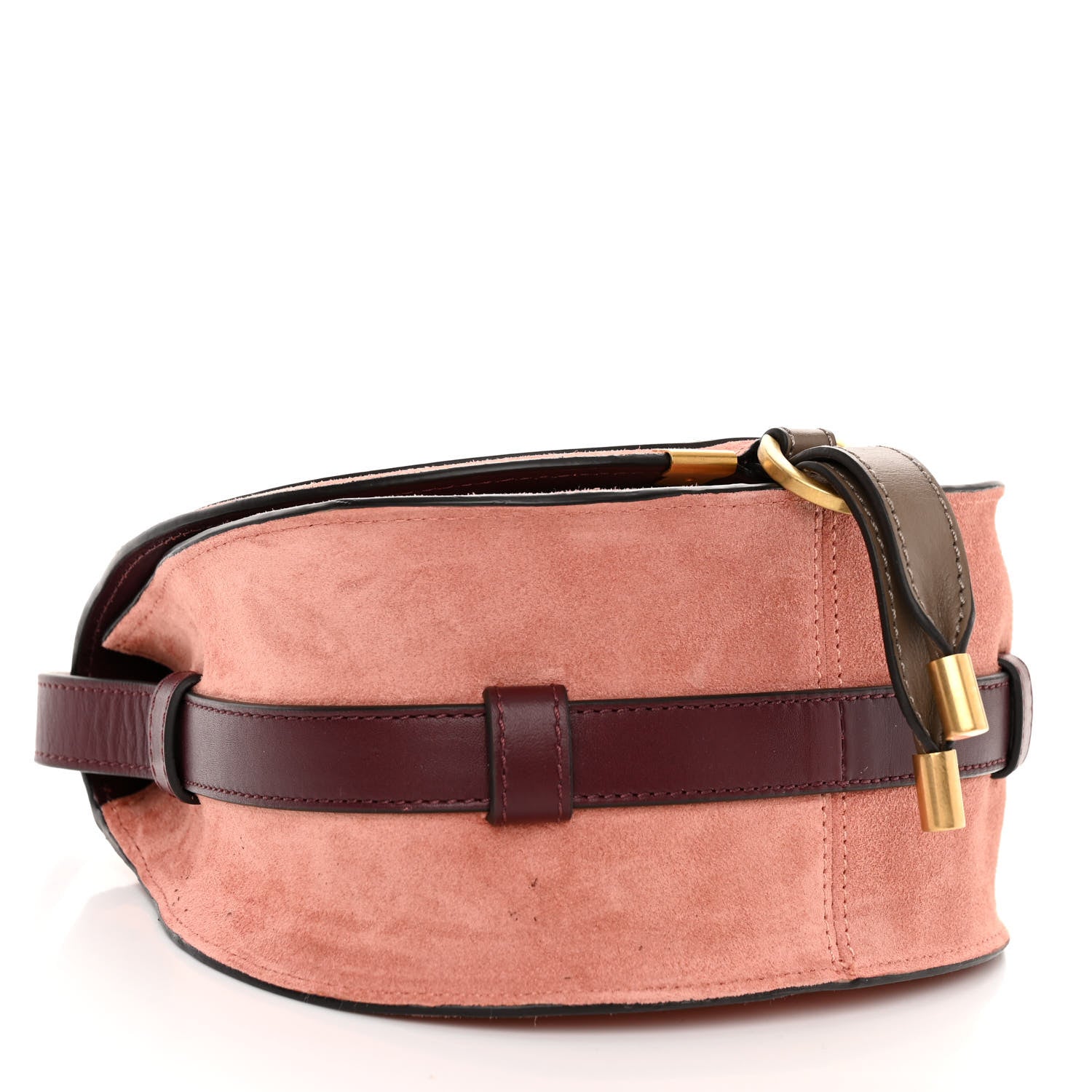 Chloe Suede Calfskin Mini Marcie Round Crossbody Bag Canyon Rose 4 of 9