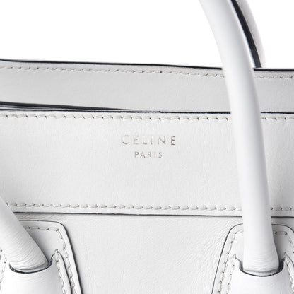 Celine Calfskin Micro Luggage White 8 of 12