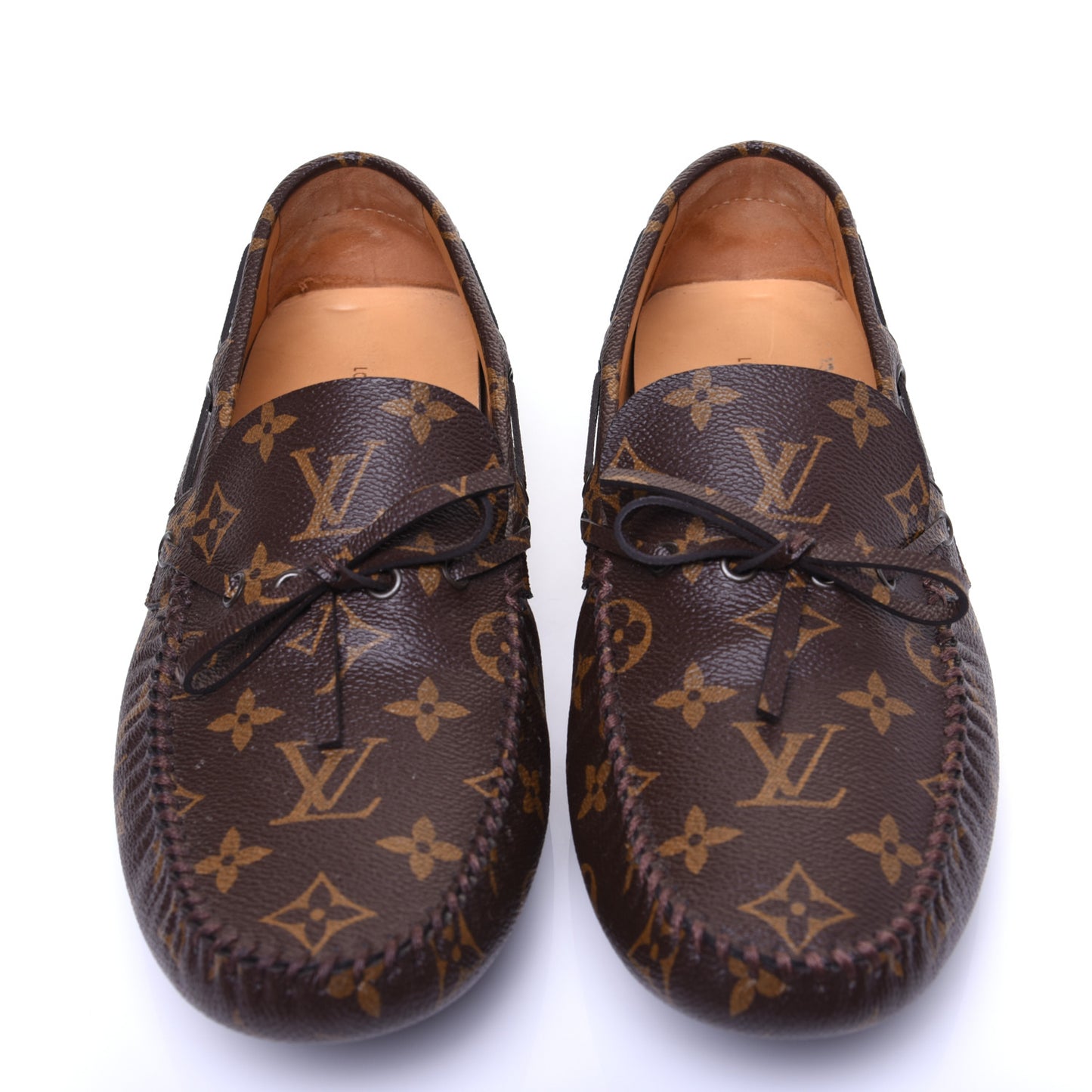 Monogram Mens Arizona Car Shoe Moccasin Loafers 9 Macassar