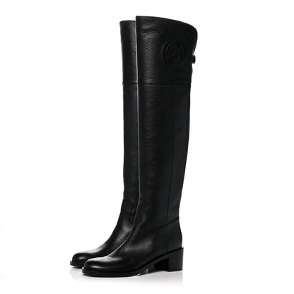 Gucci Cellarius Soft Calfskin Riding Boots 39.5 Black 3 of 10