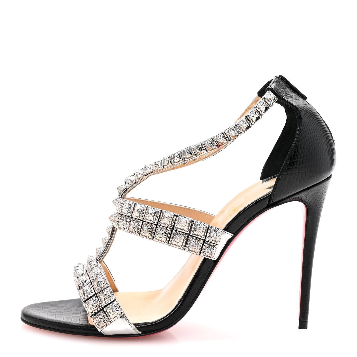 Diwali 100 Studded Sandals 39 Black 37.5 Black Silver