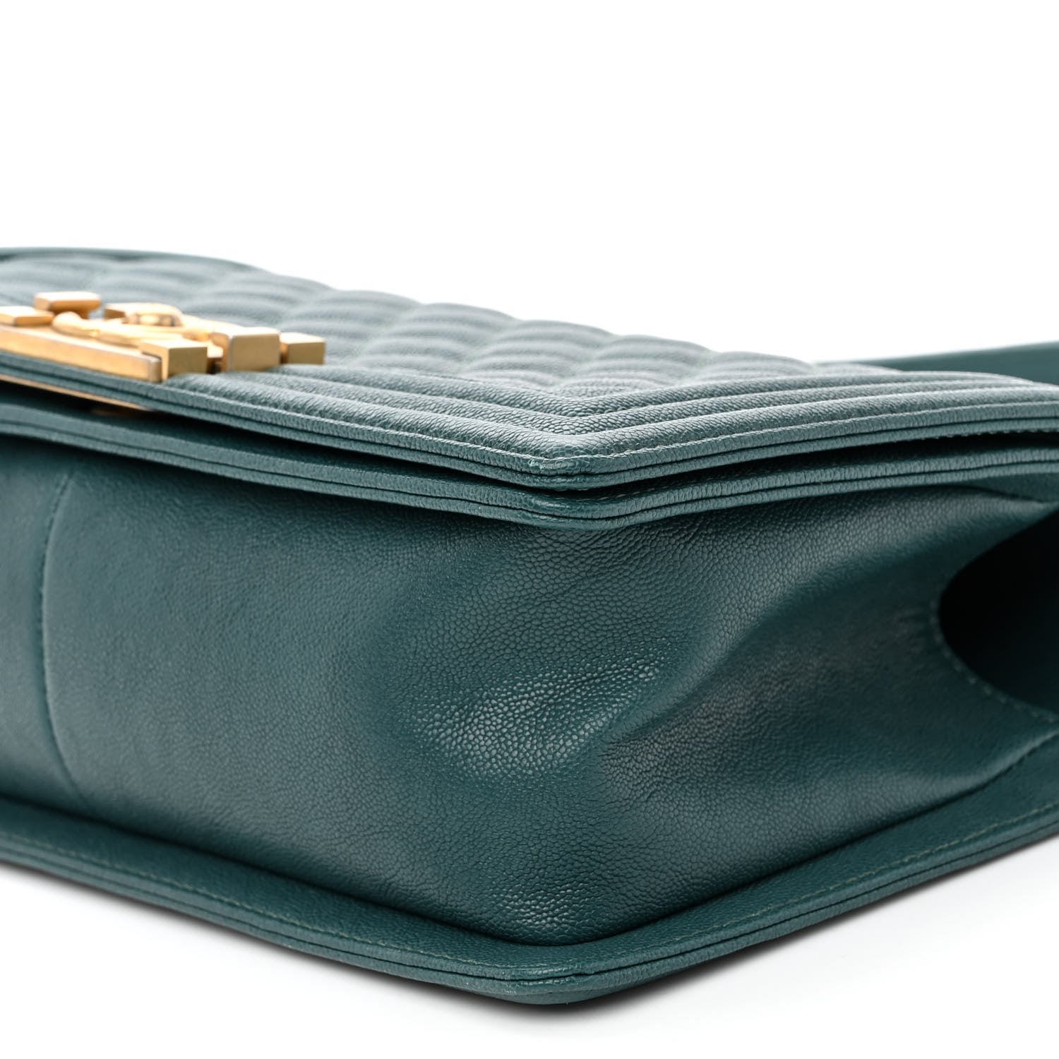 Chanel Caviar Quilted Medium Boy Flap Dark Green 10 of 10