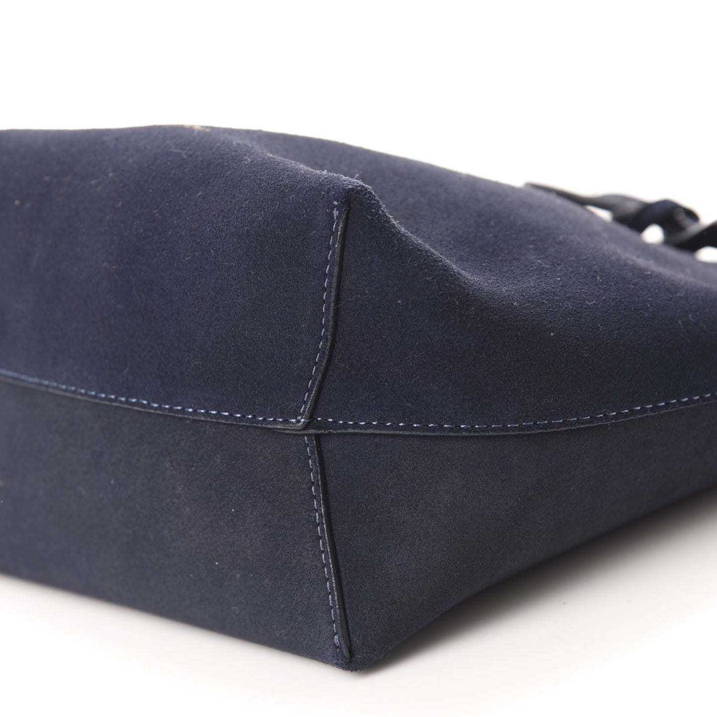 Suede Mini Bucket Bag Navy