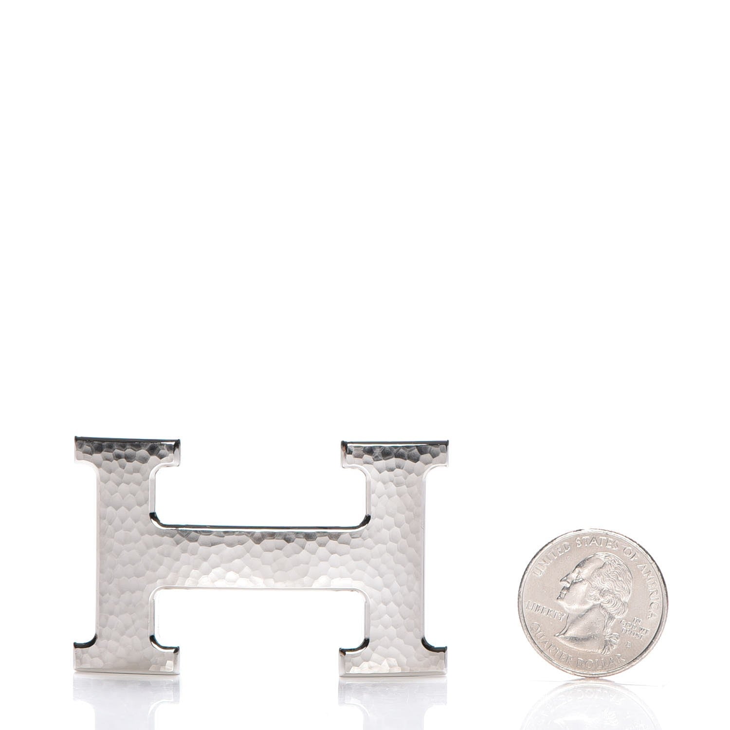 Hermes 32mm Palladium H Belt Buckle Martelee Silver 2 of 5