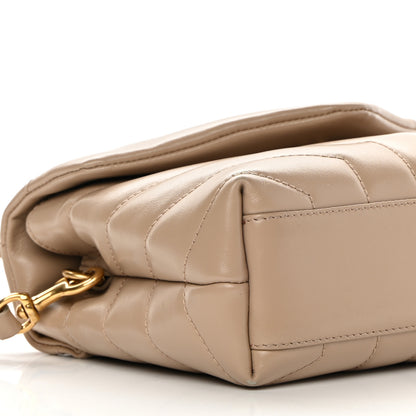 Saint Laurent Calfskin Y Quilted Monogram Toy Loulou Crossbody Bag Latte 9 of 13