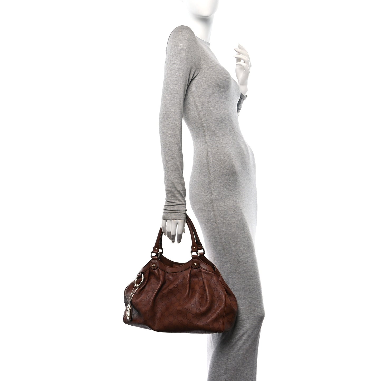 Metallic Guccissima Medium Sukey Tote Brown
