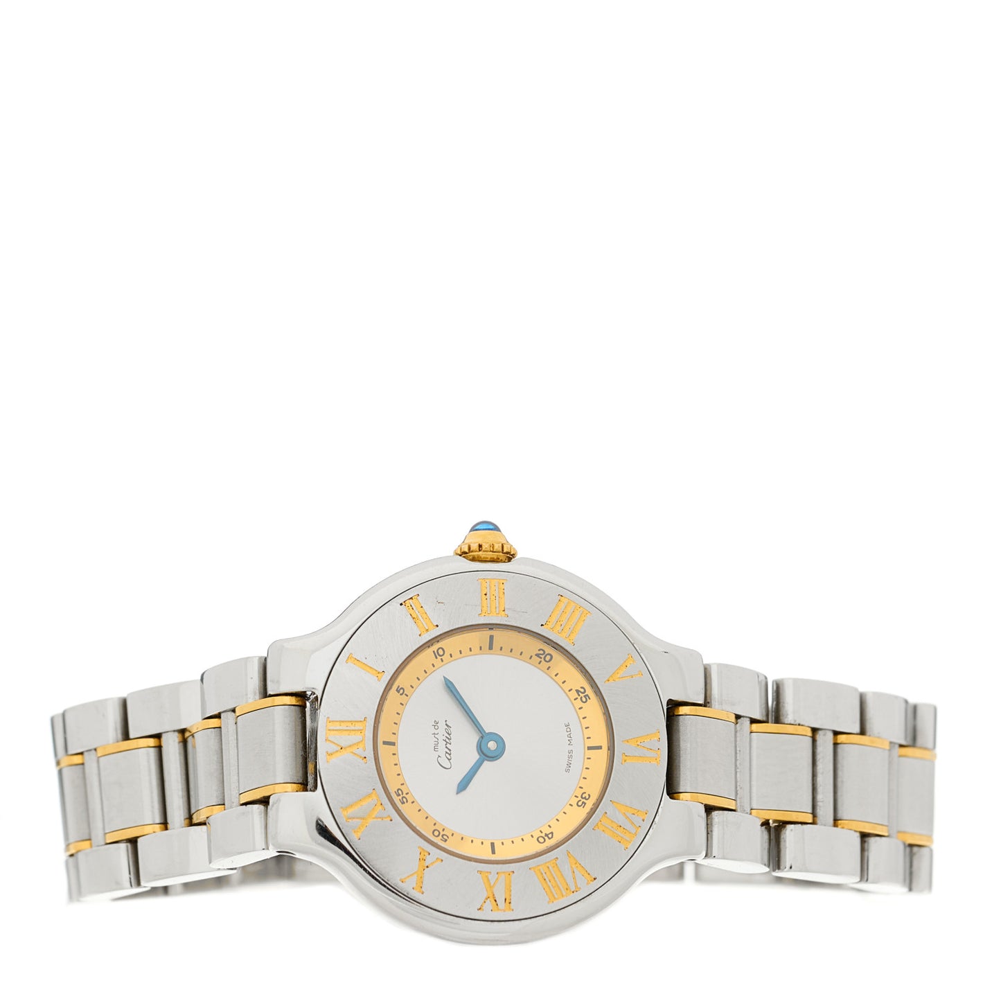 Stainless Steel 18K Yellow Gold 28mm Must de 21 Quartz Watch