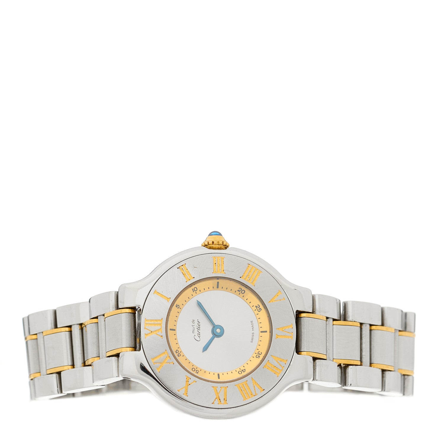 Cartier Stainless Steel 18K Yellow Gold 28mm Must de 21 Quartz Watch 2 of 4