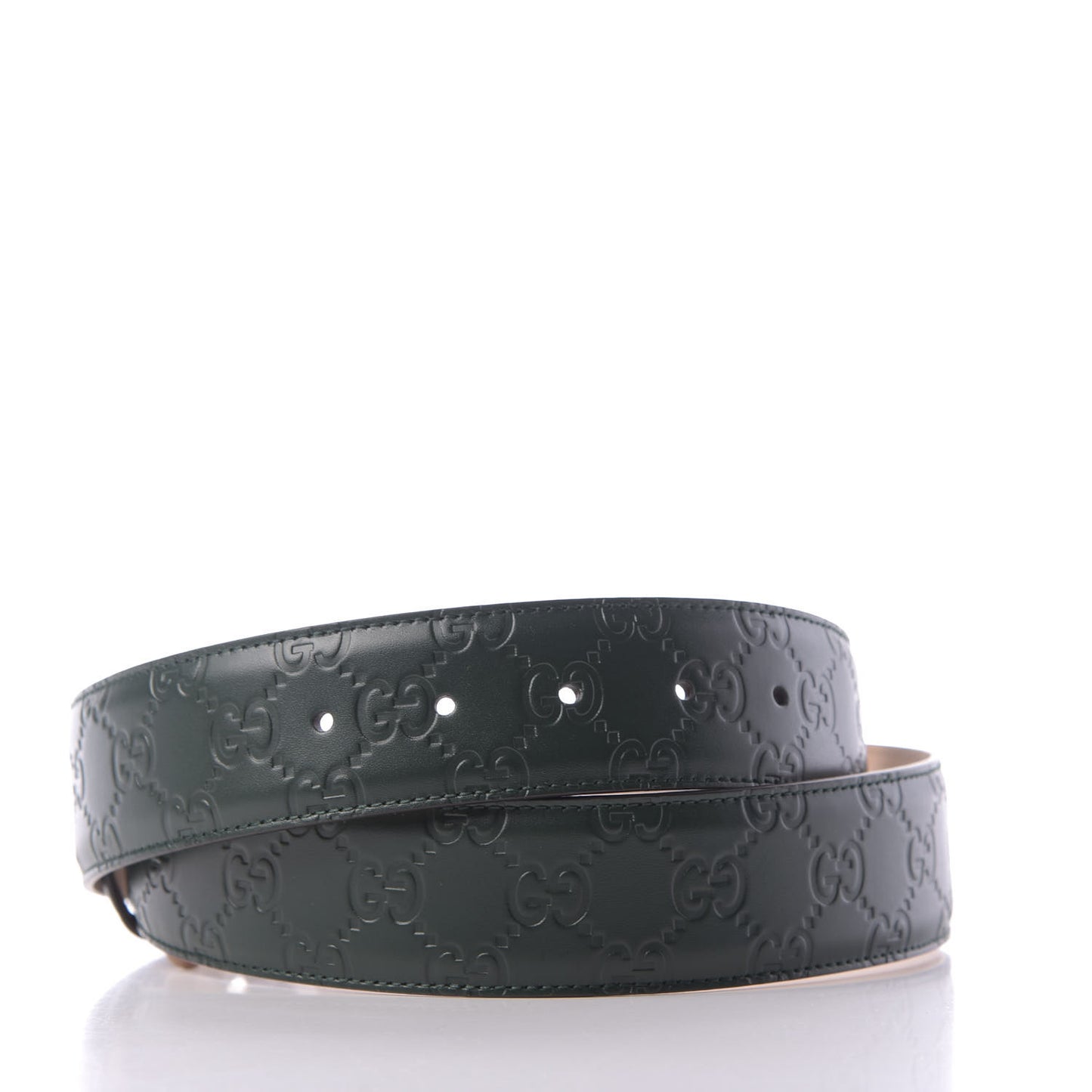 Guccissima Signature Interlocking G 40mm Belt 80 32 Verde
