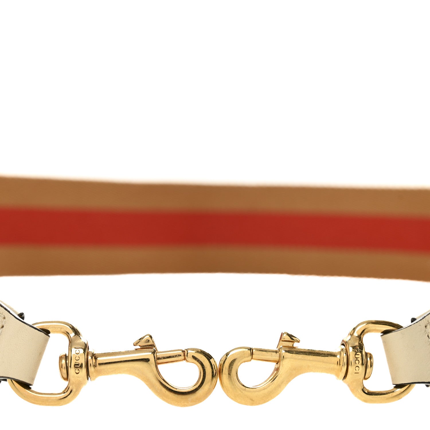 Gucci Canvas Web Shoulder Strap Brown Red White 3 of 4