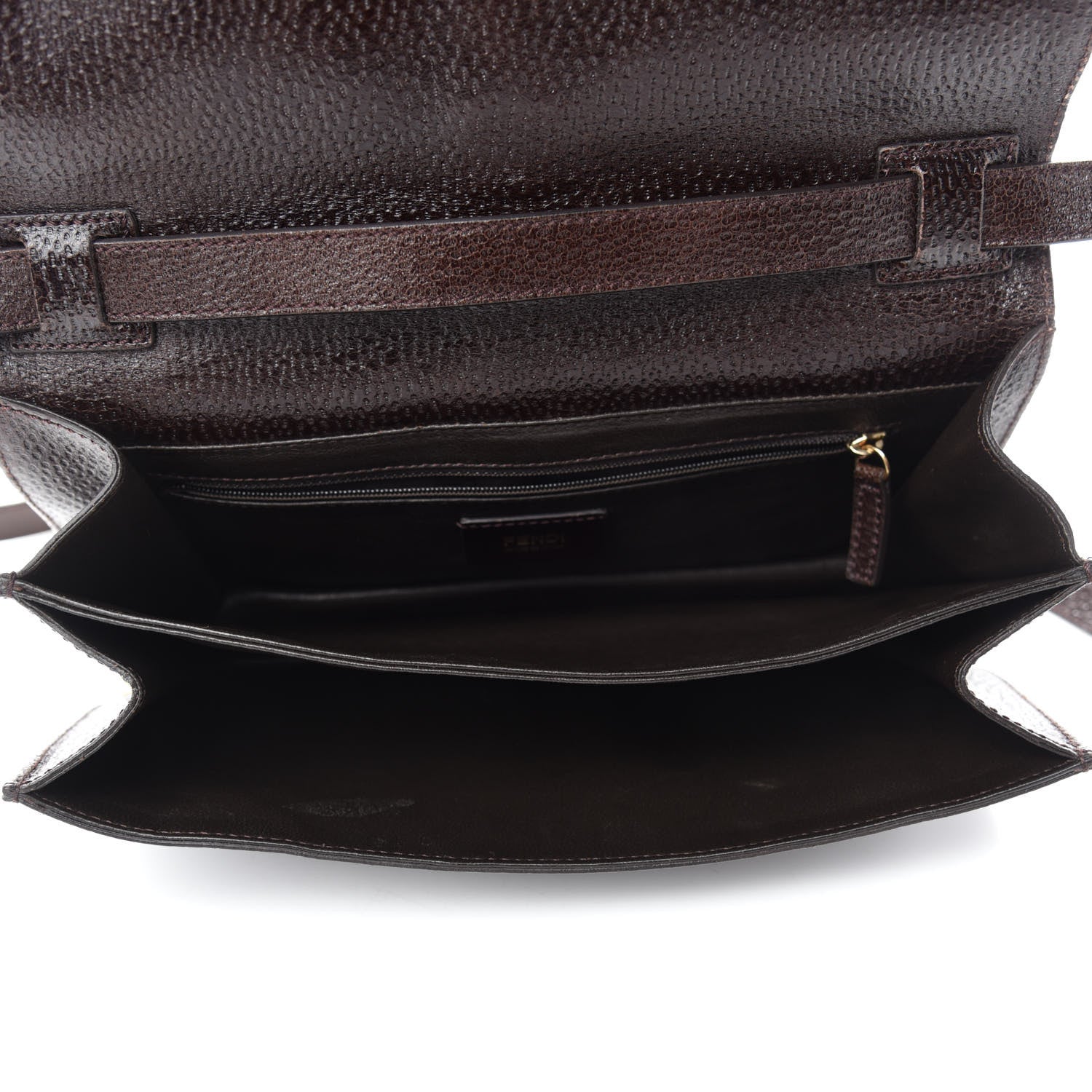 Fendi Vitello Classico No.1 Satchel Dark Brown 5 of 11