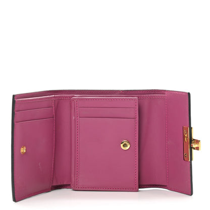 Gucci GG Supreme Monogram Calfskin Padlock Wallet Beige Hibiscus Red New Rosette 6 of 15