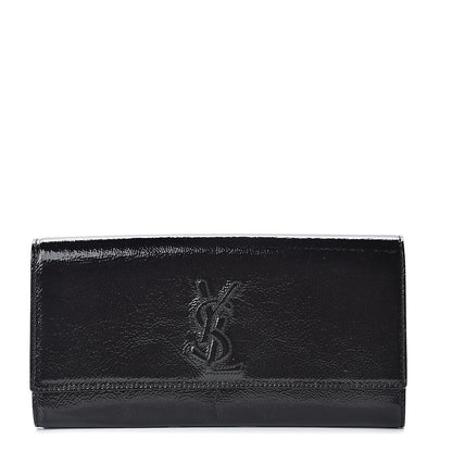 Saint Laurent Textured Patent Monogram Small Belle De Jour Clutch Black 1 of 8
