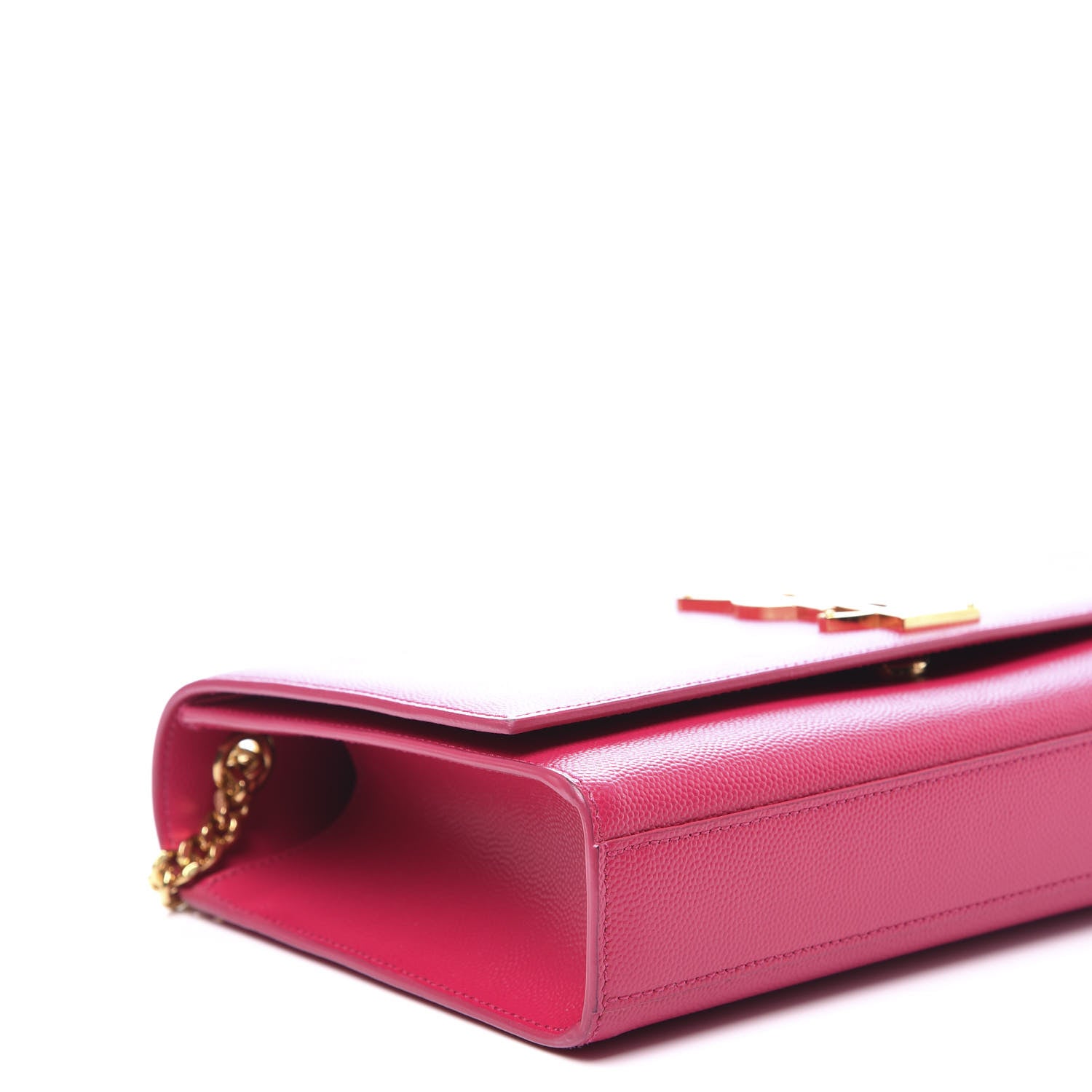 Saint Laurent Grain De Poudre Medium Monogram Kate Satchel Lipstick Fuchsia 5 of 9
