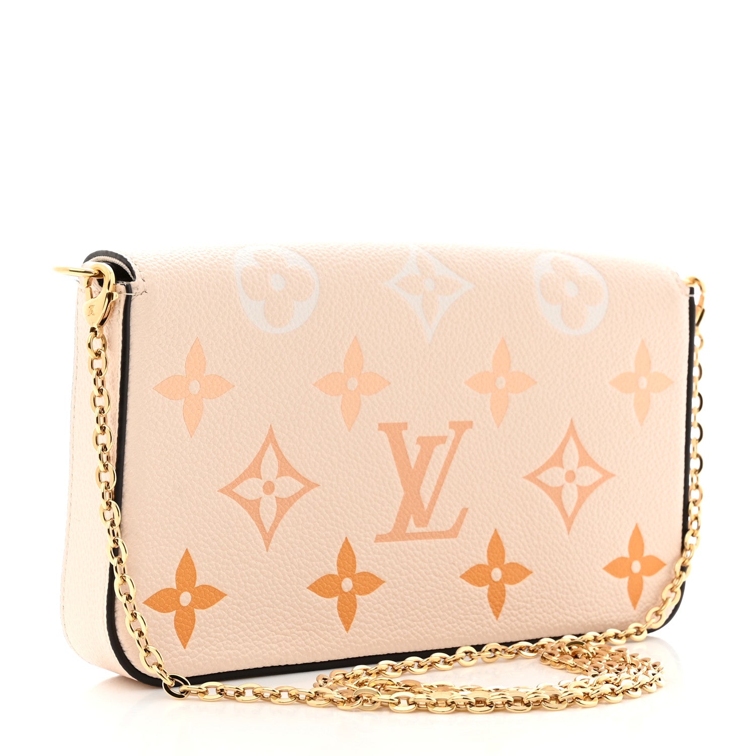 Louis Vuitton Empreinte Monogram Giant By The Pool Felicie Pochette Chain Wallet Cream Saffron 4 of 11